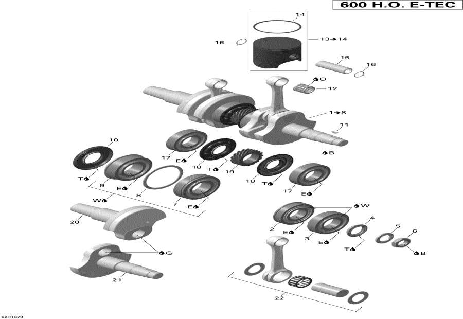 Snowmobiles   - Crankshaft And Pistons -   