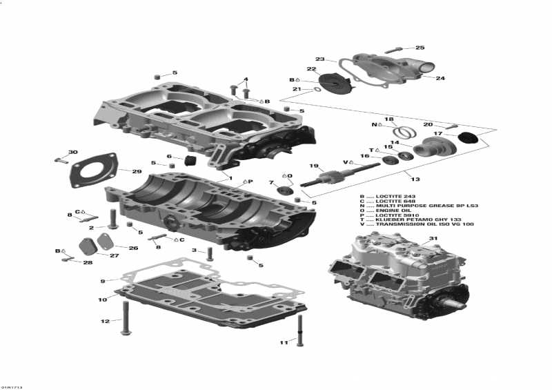 Snow mobile Lynx  - Crankcase And Water Pump - 800 E-tec -      - 800 E-tec