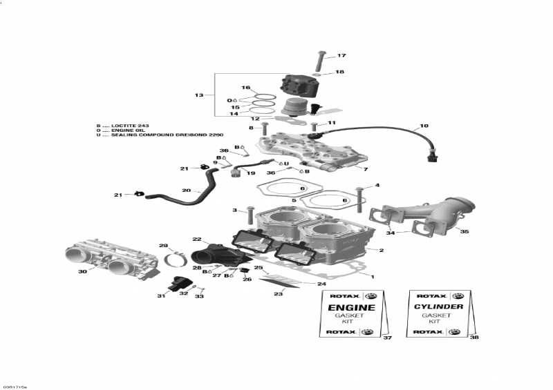  lynx  - Cylinder And Cylinder Head - 600 E-tec /      - 600 E-tec