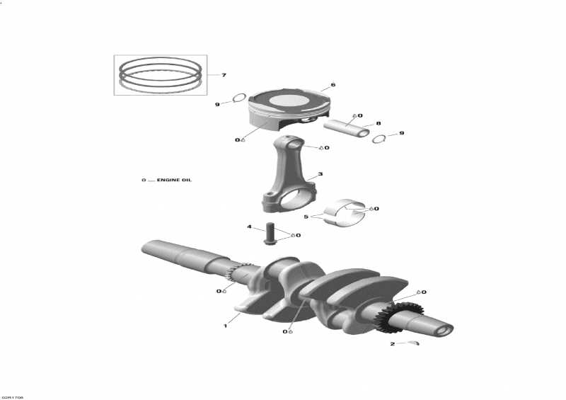 Snowmobile lynx  - Crankshaft, Pistons And Balance Shaft - 600 Ace