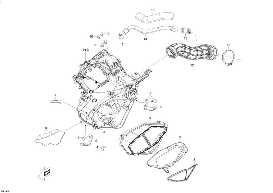 Snowmobile Lynx  - Air   900 Ace - Xu / Air Intake 900 Ace - Xu