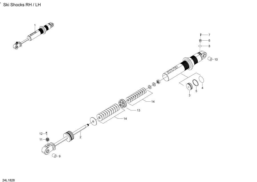 Snowmobiles Lynx  - Take Apart Shock, Front Xtrim - 600ho E-tec - Sc