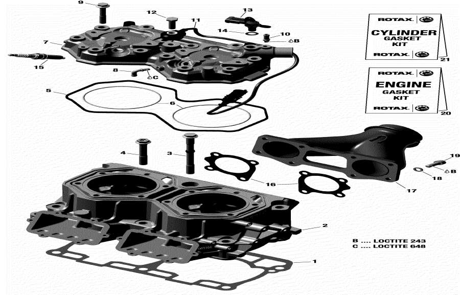 Snowmobile lynx  - Cylinder And Cylinder Head