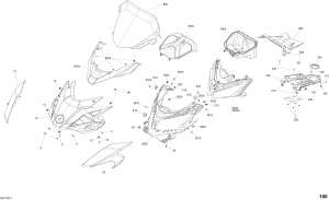 09- Hood Front Part Xtrim  850 E-tec (09- Hood Front Part Xtrim Engine 850 E-tec)