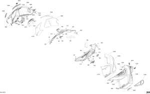 09- Hood Side Part Xtrim  850 E-tec (09- Hood Side Part Xtrim Engine 850 E-tec)