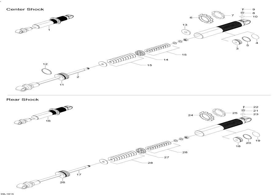  Lynx  - Take Apart Shock, Rear Xtrim - 600ho E-tec